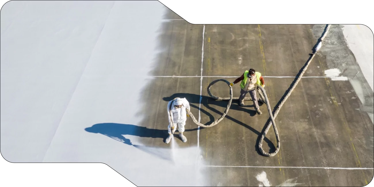 Spray foam roofing