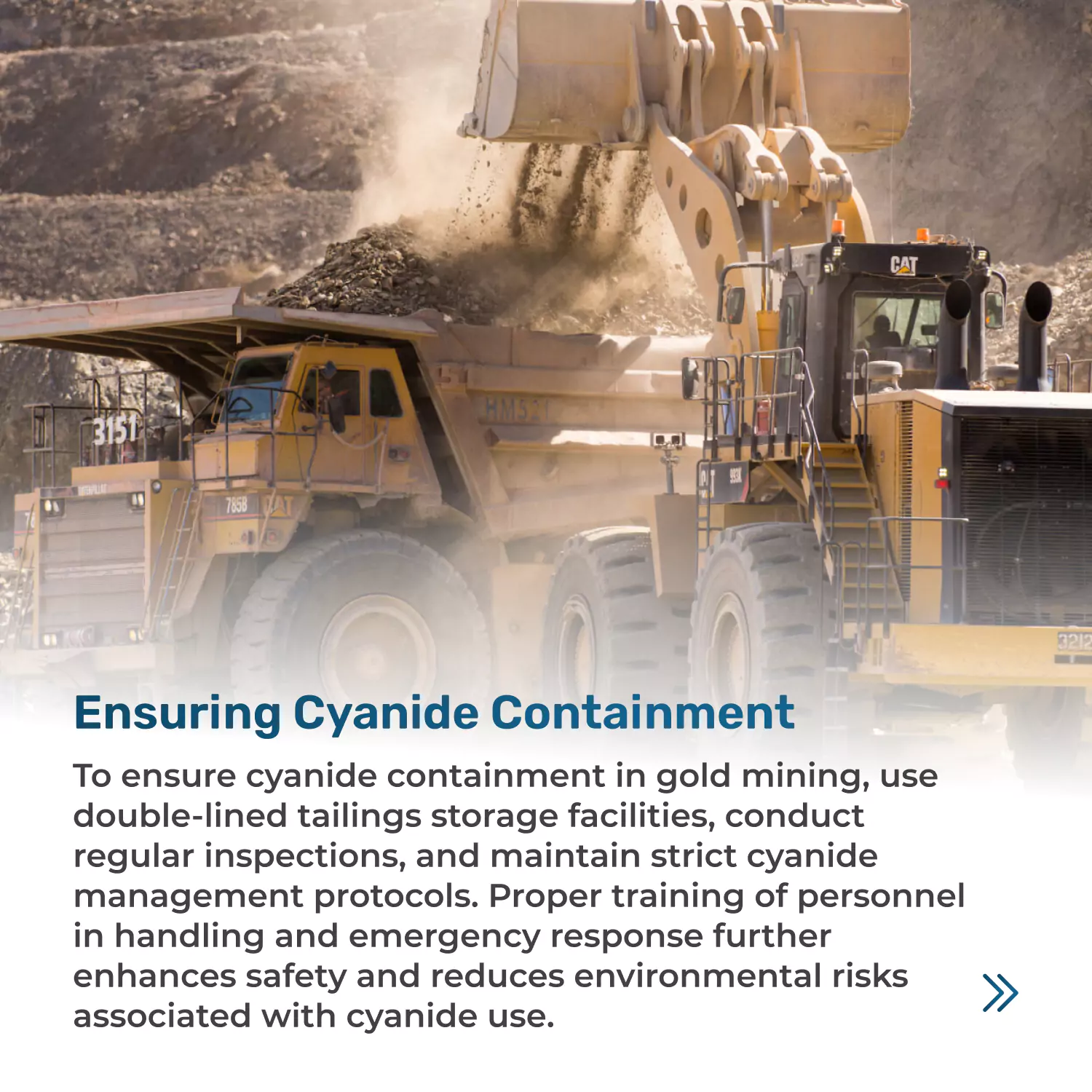 Ensuring cyanide containment in a gold mine