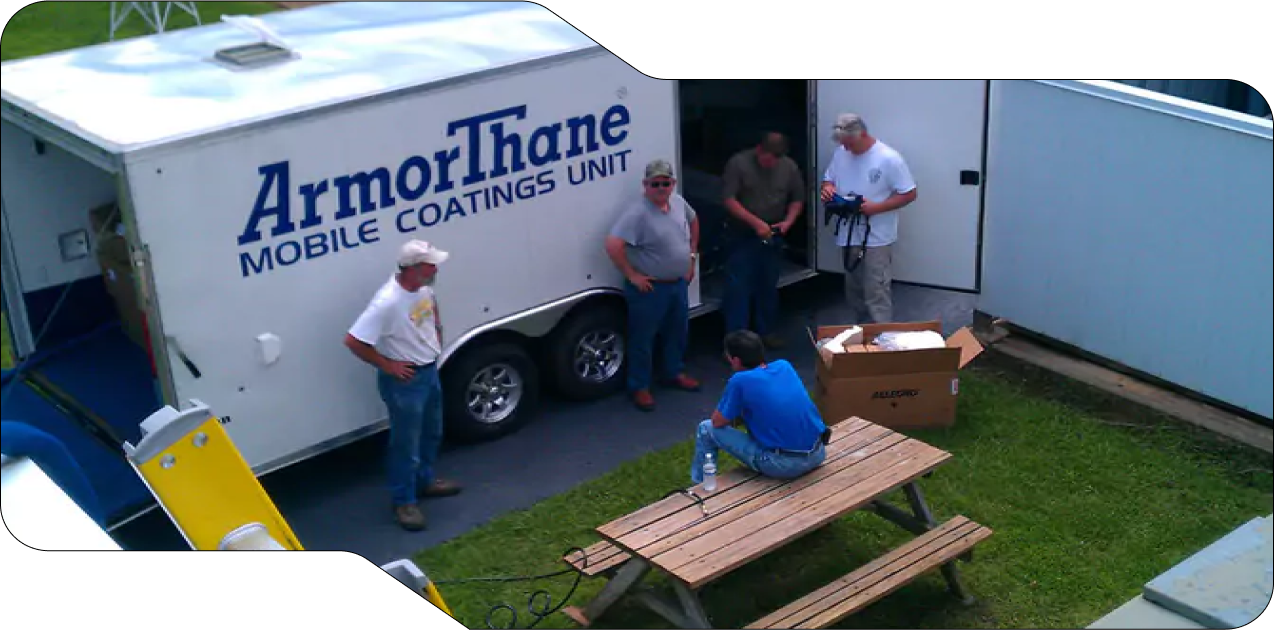 ArmorThane mobile coatings unit on-site