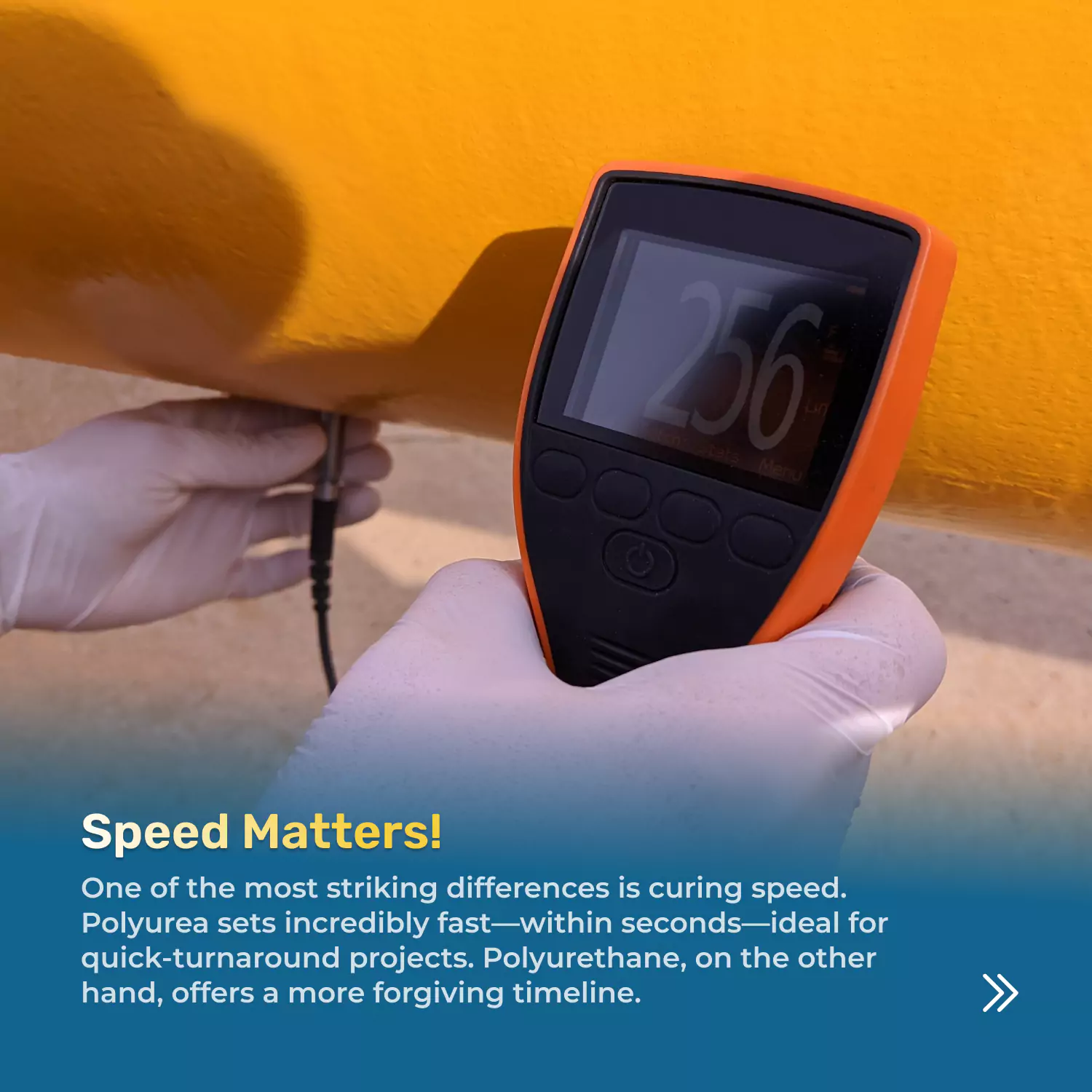 Speed between polyurea polyurethane slide 3