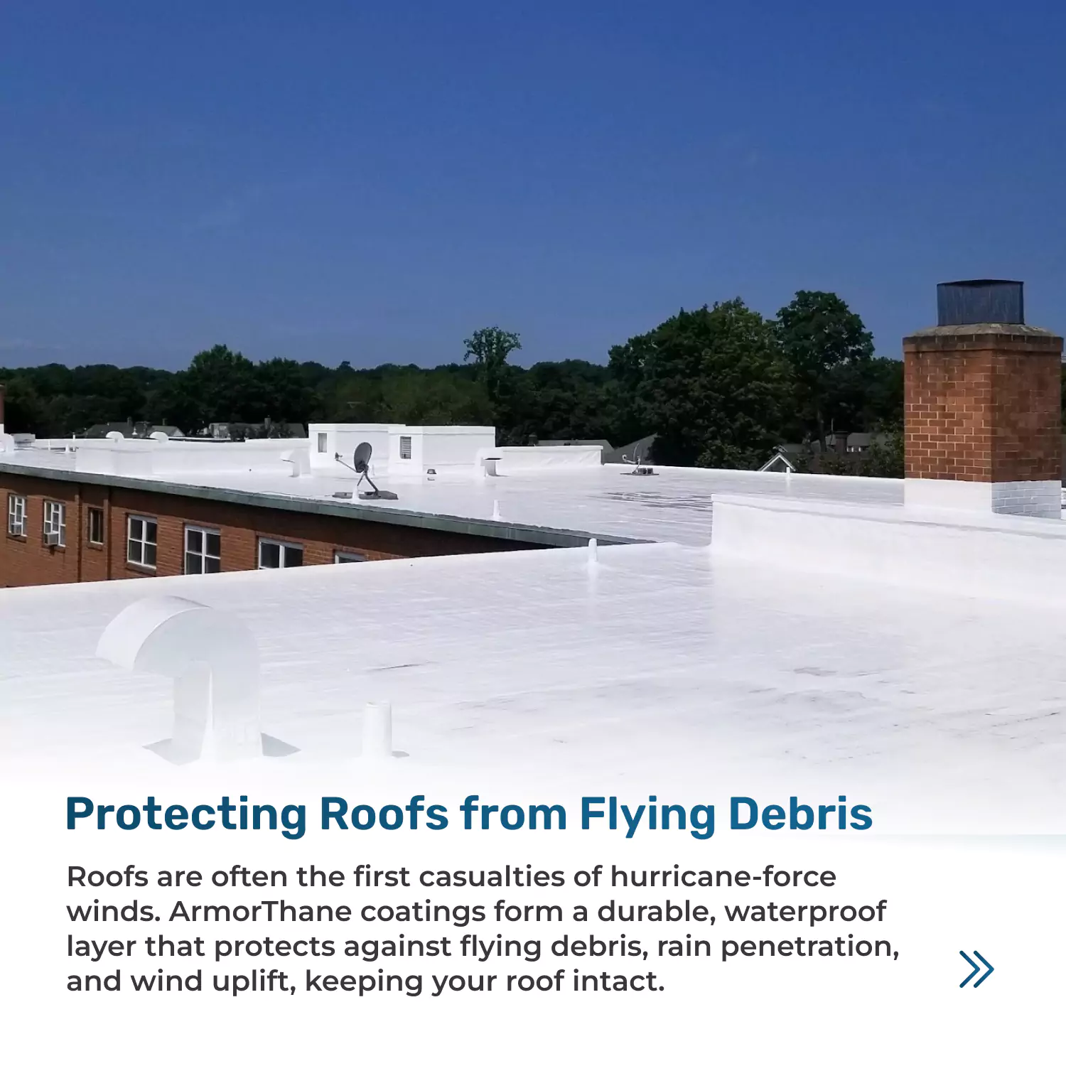 Protecting roofs from flying debris