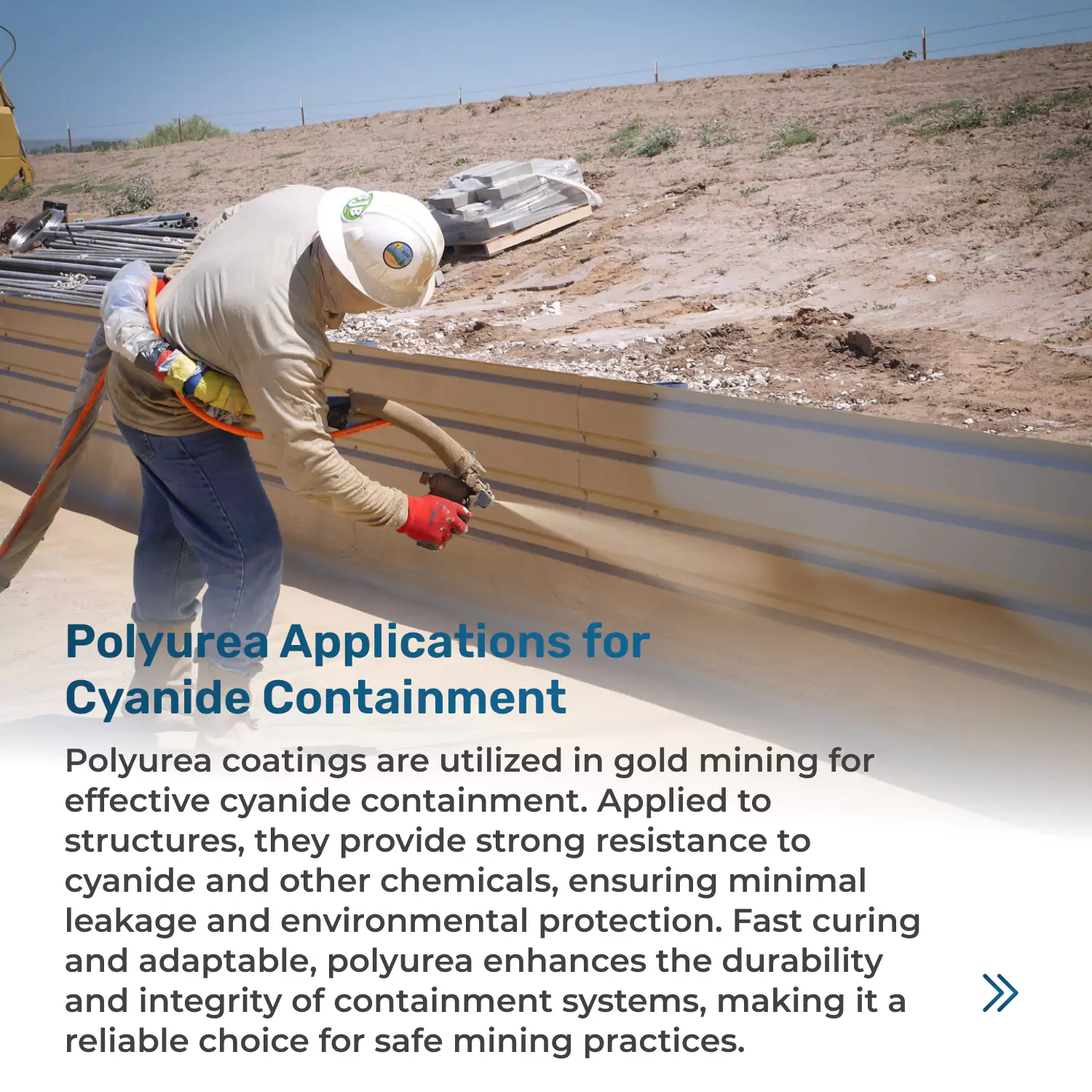 Polyurea coating for cyanide containment