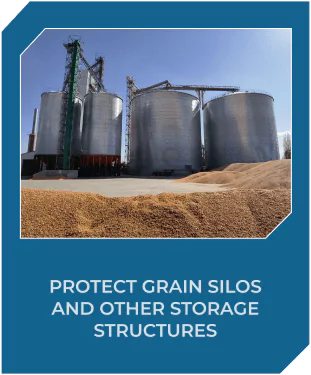 Protect grain Silos and other storage structures