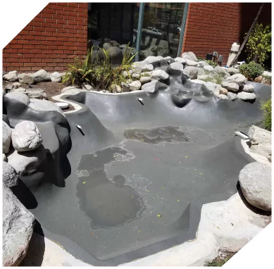 Polyurea Garden Pond Installation