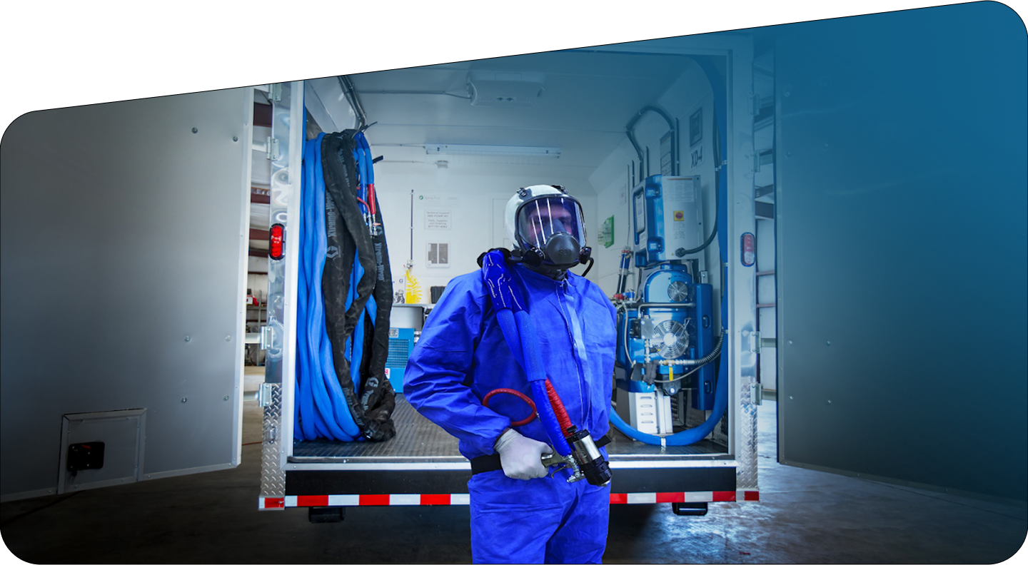 Professional in spray gear inside coatings unit