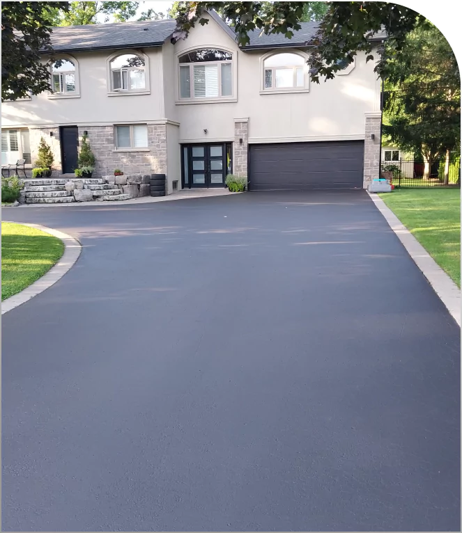 Freshly Paved Concrete Driveway Sealer