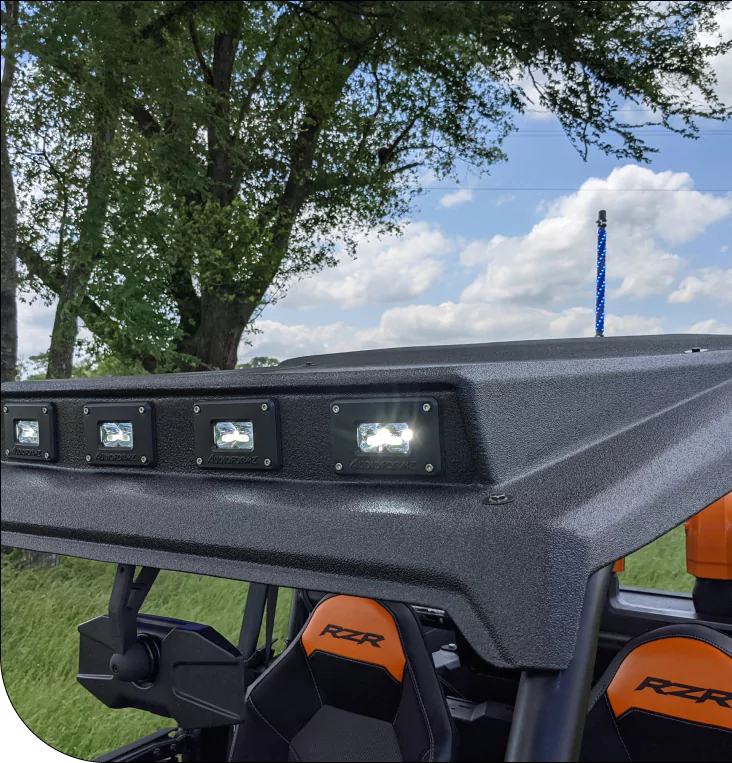 Off-road RZR vehicle roof protection