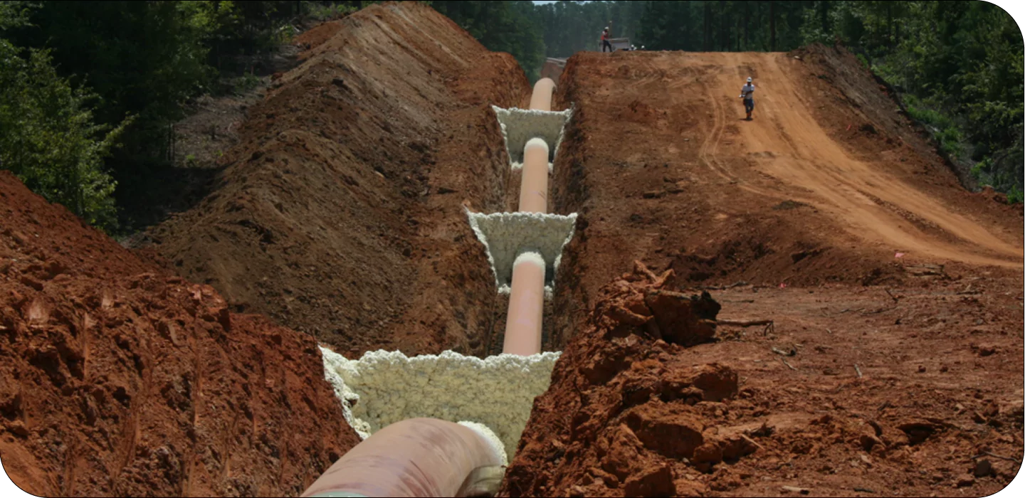 SPRAY FOAM INSULATION FOR PIPELINE TRENCH BREAKERS