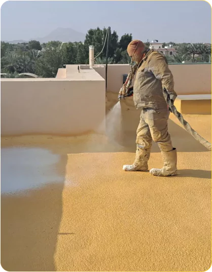 Polyurea spray Insulation on Roof