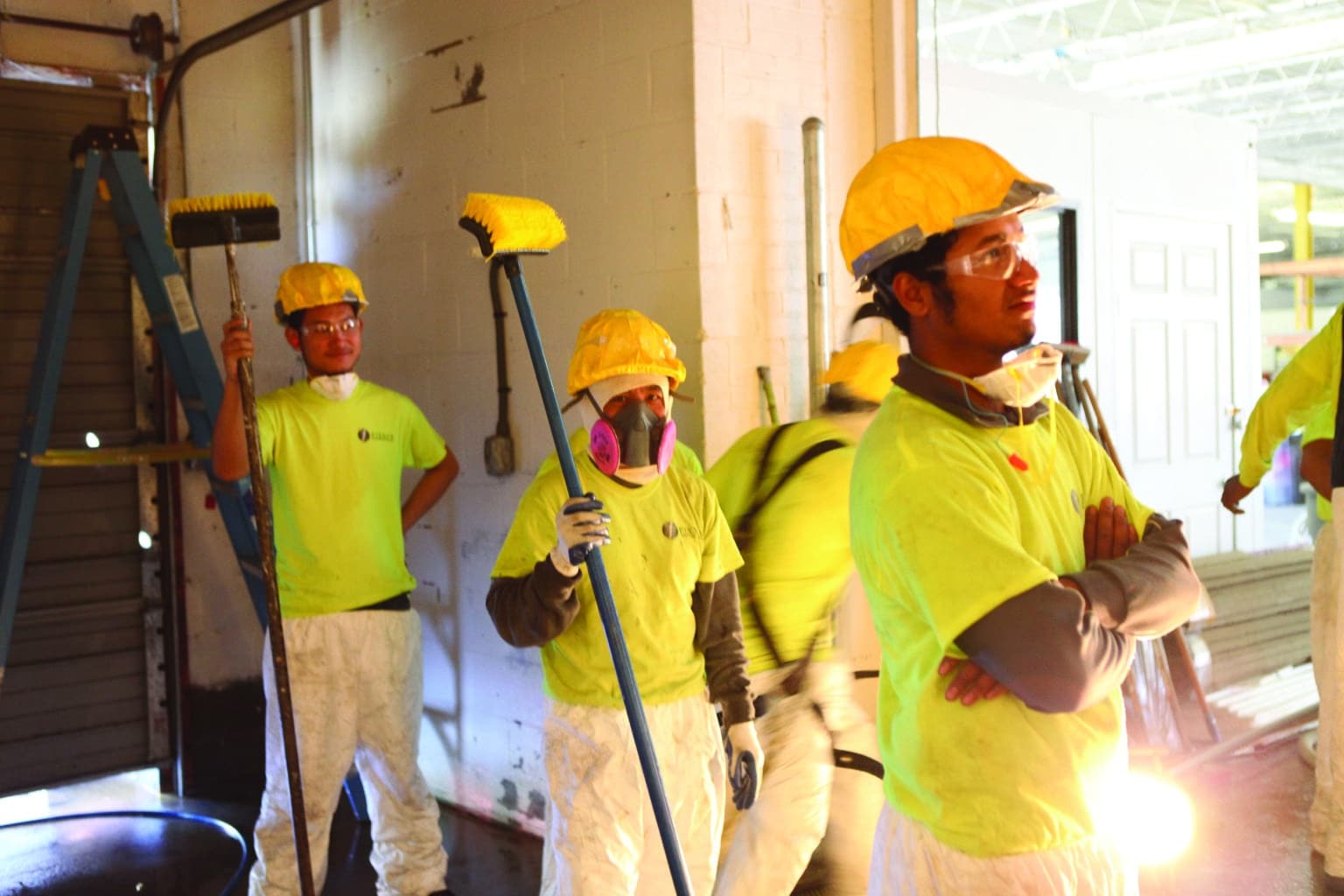 Industrial workers in safety gear