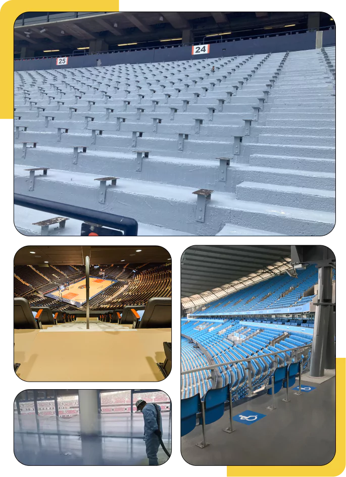 Stadium Waterproofing Squares Collage