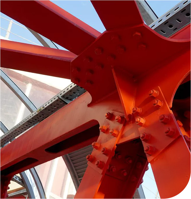 Anti-corrosion coating on steel framework