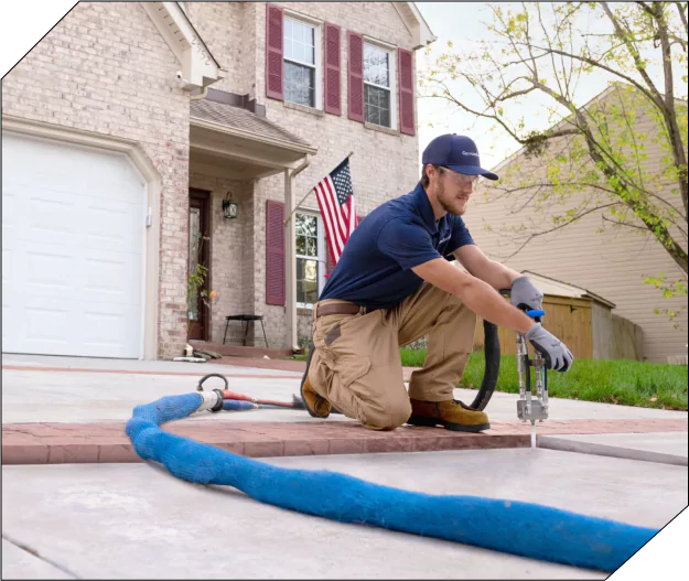 Professional concrete lifting for driveway repair