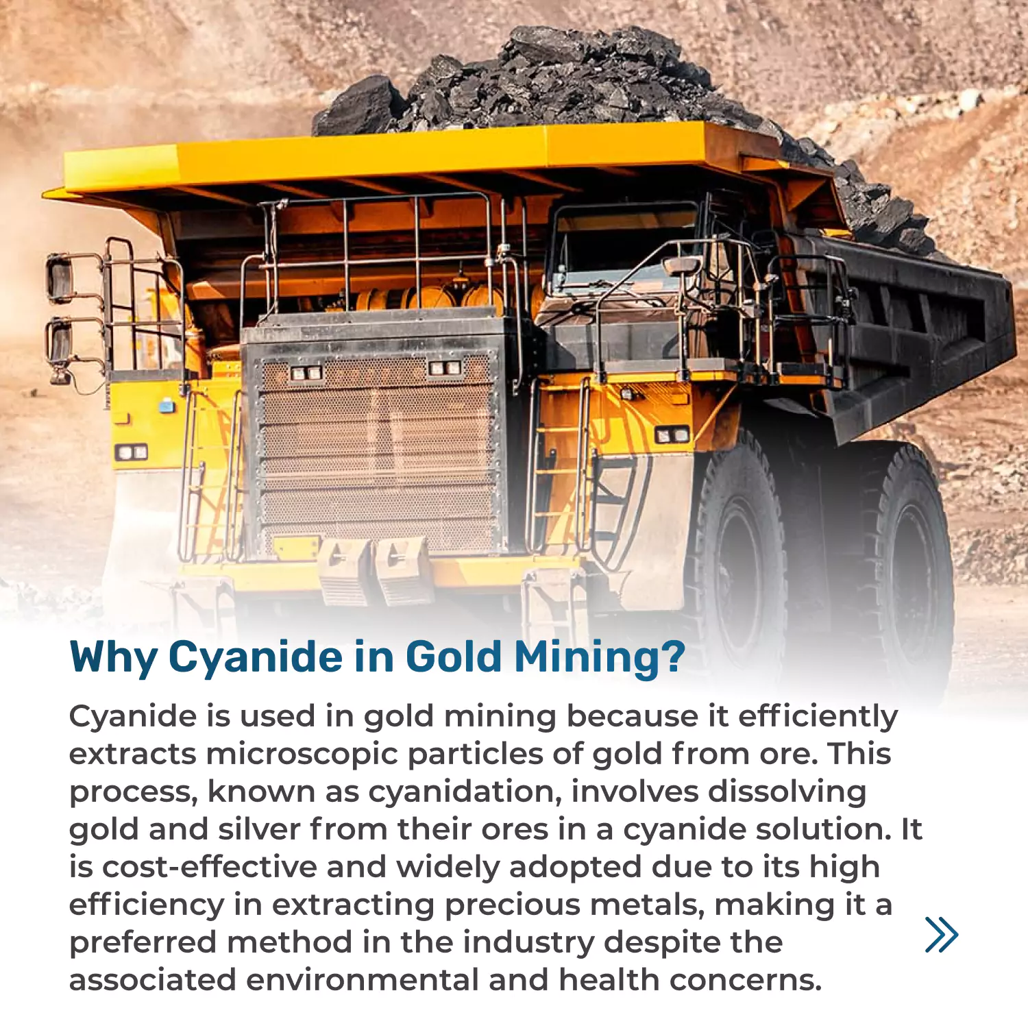 Mining truck loaded with cyanide for gold mining