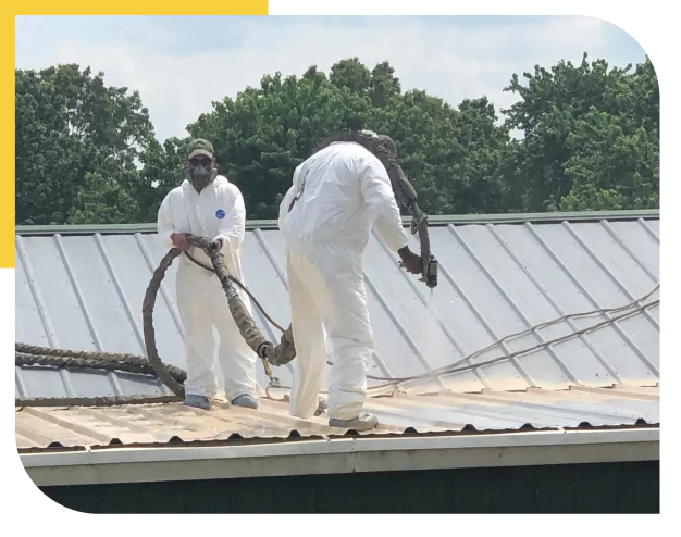 metal roof with polyurea spray