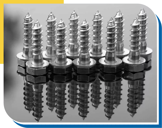 Polished Metal Screws Reflecting