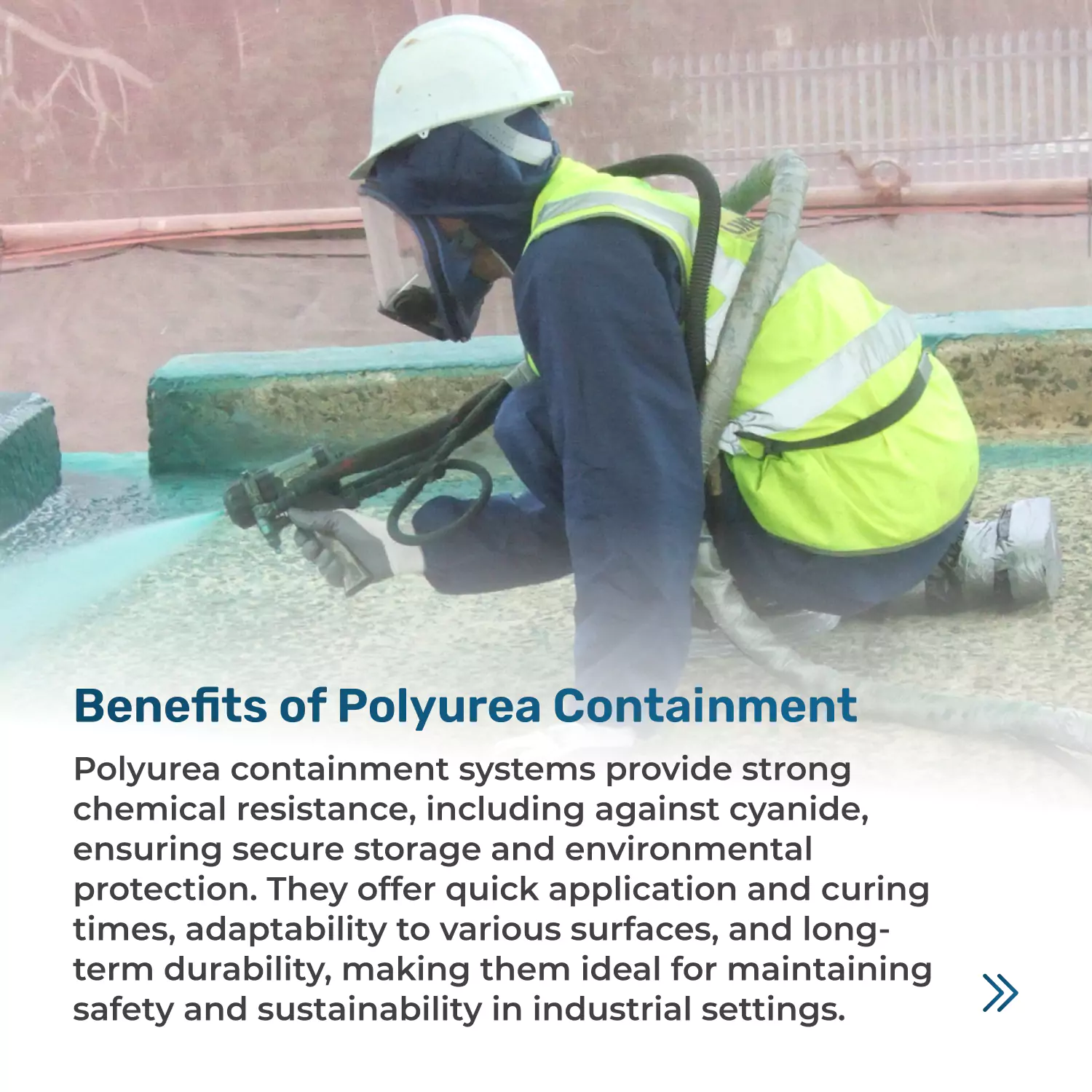 Polyurea spray containment for chemical protection