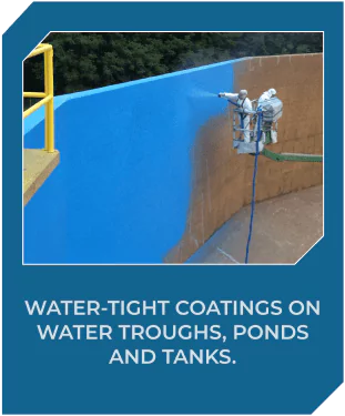 water-tight coatings on water troughs, ponds and tanks | Armorthane coatings