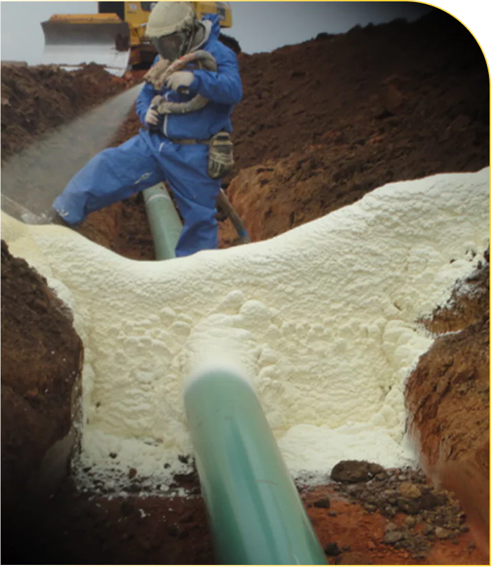 spray foam trench breaking