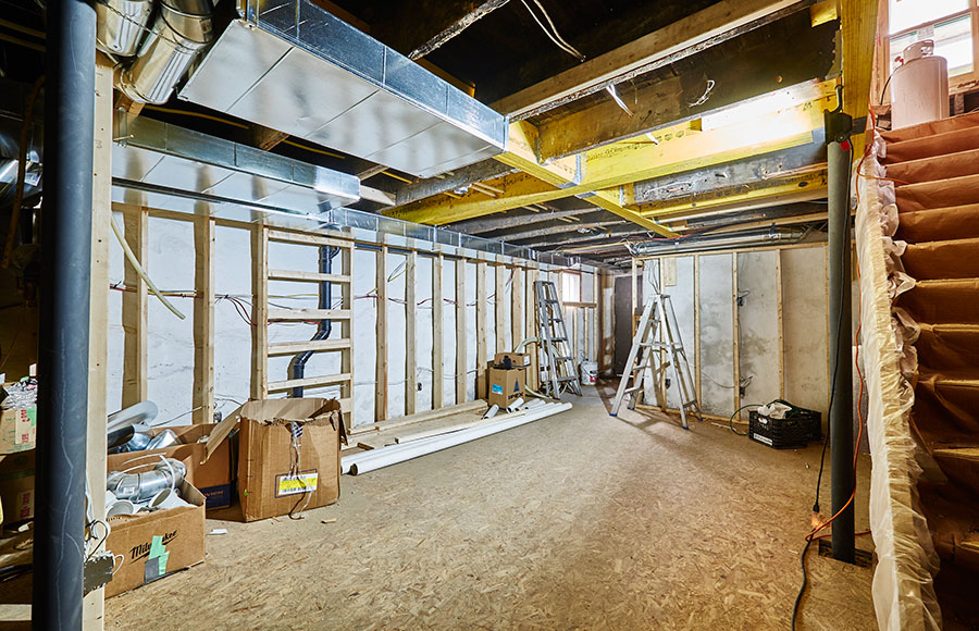 unfinished basement coating