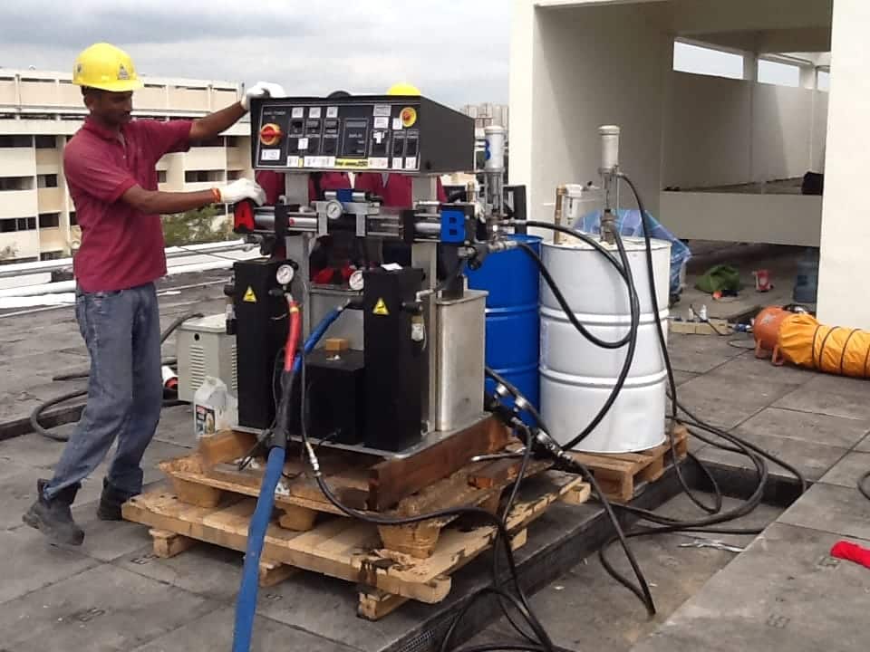 Loading ArmorThane equipment to building roof