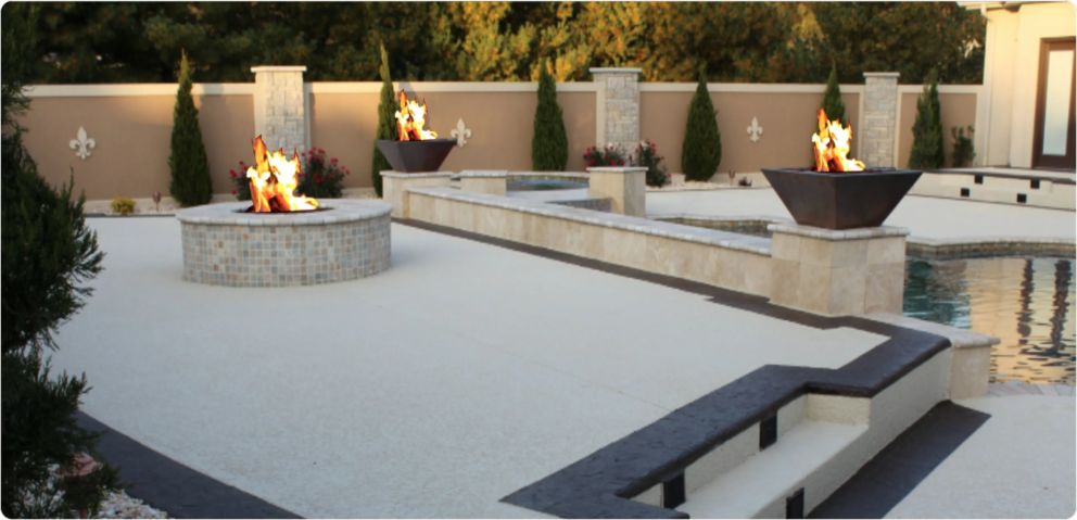 Polyurea Pool Deck Coating Firepit