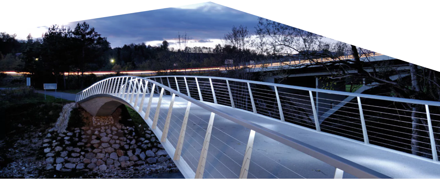 Modern Illuminated Pedestrian Bridge coatings