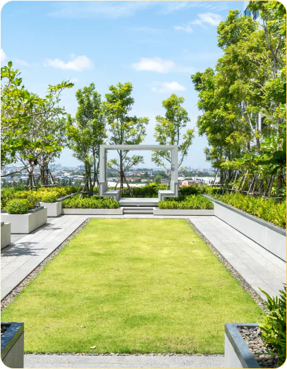 modern rooftop lawn garden