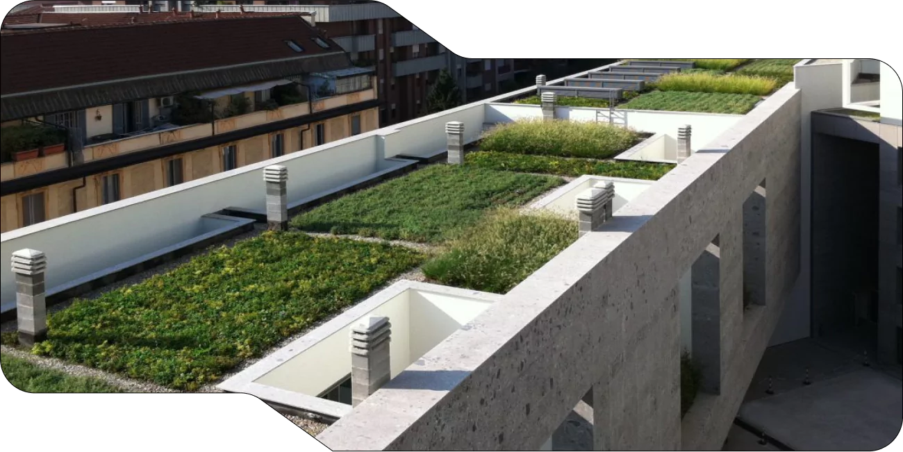 Urban rooftop garden coatings